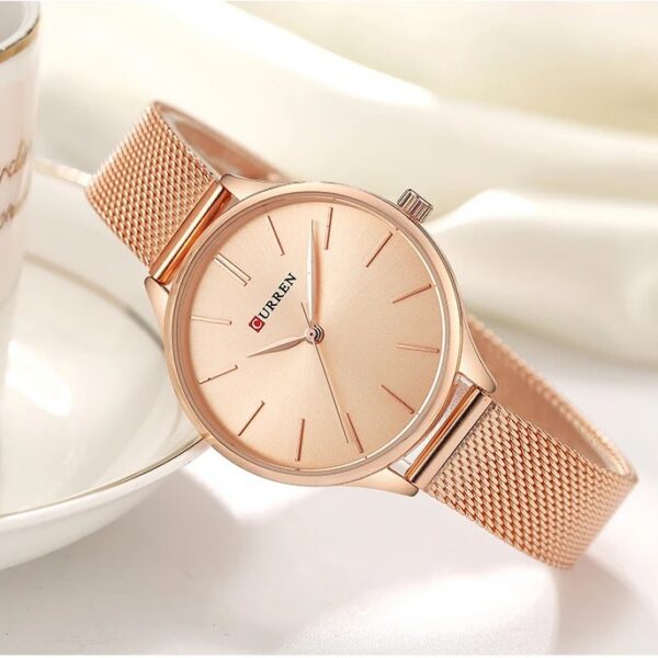 Reloj de mujer Seda en oro rosa con malla milanesa — NEXO SV El Salvador