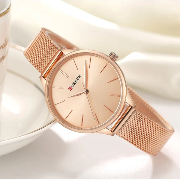 Reloj de mujer Seda en oro rosa con malla milanesa — NEXO SV El Salvador