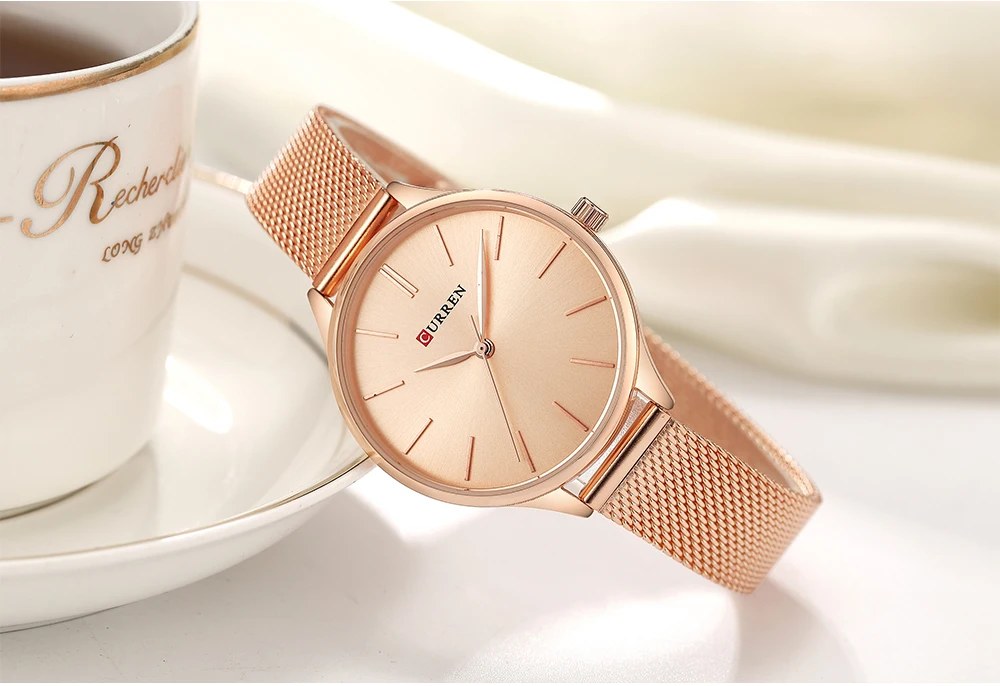 Reloj de mujer Seda en oro rosa con malla milanesa — NEXO SV El Salvador