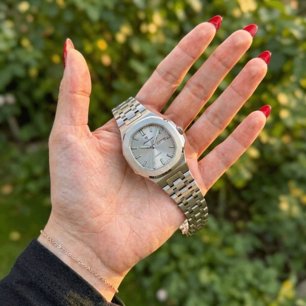 Reloj de mujer Faceta Plata de caja octagonal en acero — NEXO SV El Salvador